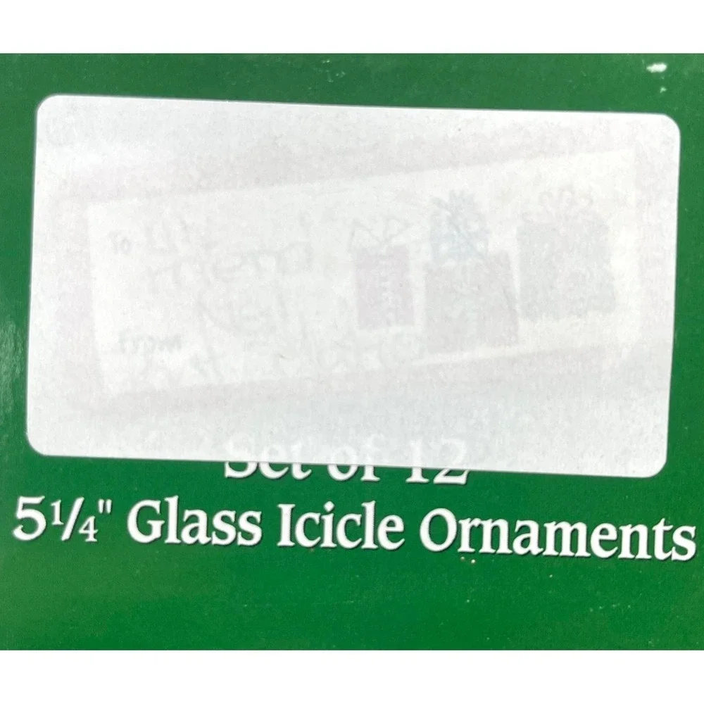 Kurt Adler Glass Icicle Ornament Set 12 Clear Twisted Crystal Style New!!